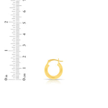 Load image into Gallery viewer, 14k Yellow Gold 3mm High Polish Round Tube Hoop Earrings
