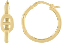 Load image into Gallery viewer, 14k Yellow Gold 21mm High Polish Hoop Mariner Link Earring Earrings
