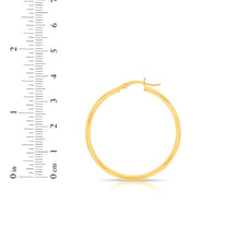 Load image into Gallery viewer, 14k Yellow Gold 2mm High Polish Round Tube Hoop Earrings
