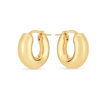 Load image into Gallery viewer, 14k Yellow Gold 20mm Small Puffy Hoops Earrings
