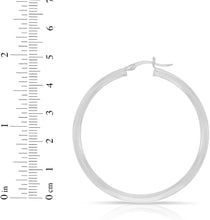 Load image into Gallery viewer, 10k White Gold 10mm x 3mm High Polish Round Tube Hoop Earrings
