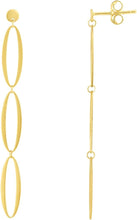 Load image into Gallery viewer, 14k Yellow Gold 50.8mm Polished Triple Oval Fancy Drops Earrings
