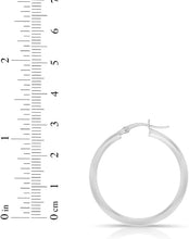 Load image into Gallery viewer, 10k White Gold 7mm x 2mm High Polish Round Tube Hoop Earrings
