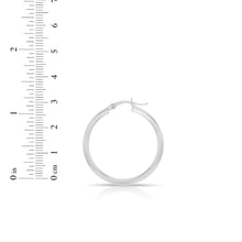 Load image into Gallery viewer, 14k White Gold 1.5mm High Polish Round Tube Hoop Earrings
