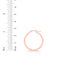 Load image into Gallery viewer, 14k Rose Gold 2mm High Polish Round Tube Hoop Earrings
