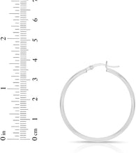 Load image into Gallery viewer, 10k White Gold 7mm x 2mm High Polish Round Tube Hoop Earrings
