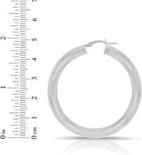 Load image into Gallery viewer, 10k White Gold 5mm High Polish Round Tube Hoop Earrings
