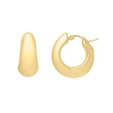 Load image into Gallery viewer, 14k Yellow Gold 21mm High Polish Tapered Hoop Earrings
