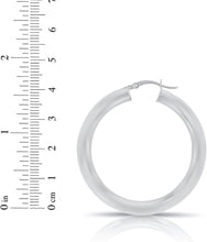 Load image into Gallery viewer, 10k White Gold 5mm High Polish Round Tube Hoop Earrings
