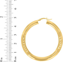 Load image into Gallery viewer, 10k Yellow Gold 5mm High Polish and Satin Finish Round Tube Hoop  Earrings
