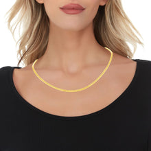 Load image into Gallery viewer, 10k Yellow Gold 2.7mm Lite Round Wheat Palm Chain Franco Necklace
