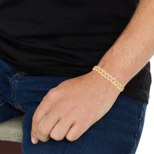 Load image into Gallery viewer, 10k Yellow Gold and White Gold 8.5mm Solid Two-Tone Curb Cuban Chain Bracelet or Anklet
