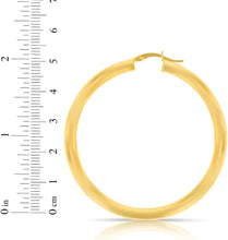 Load image into Gallery viewer, 10k Yellow Gold 4mm High Polish Round Tube Hoop Earrings
