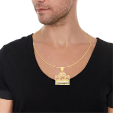 Load image into Gallery viewer, 10k Yellow Gold Diamond Cut Last Supper CZ Religious Pendant
