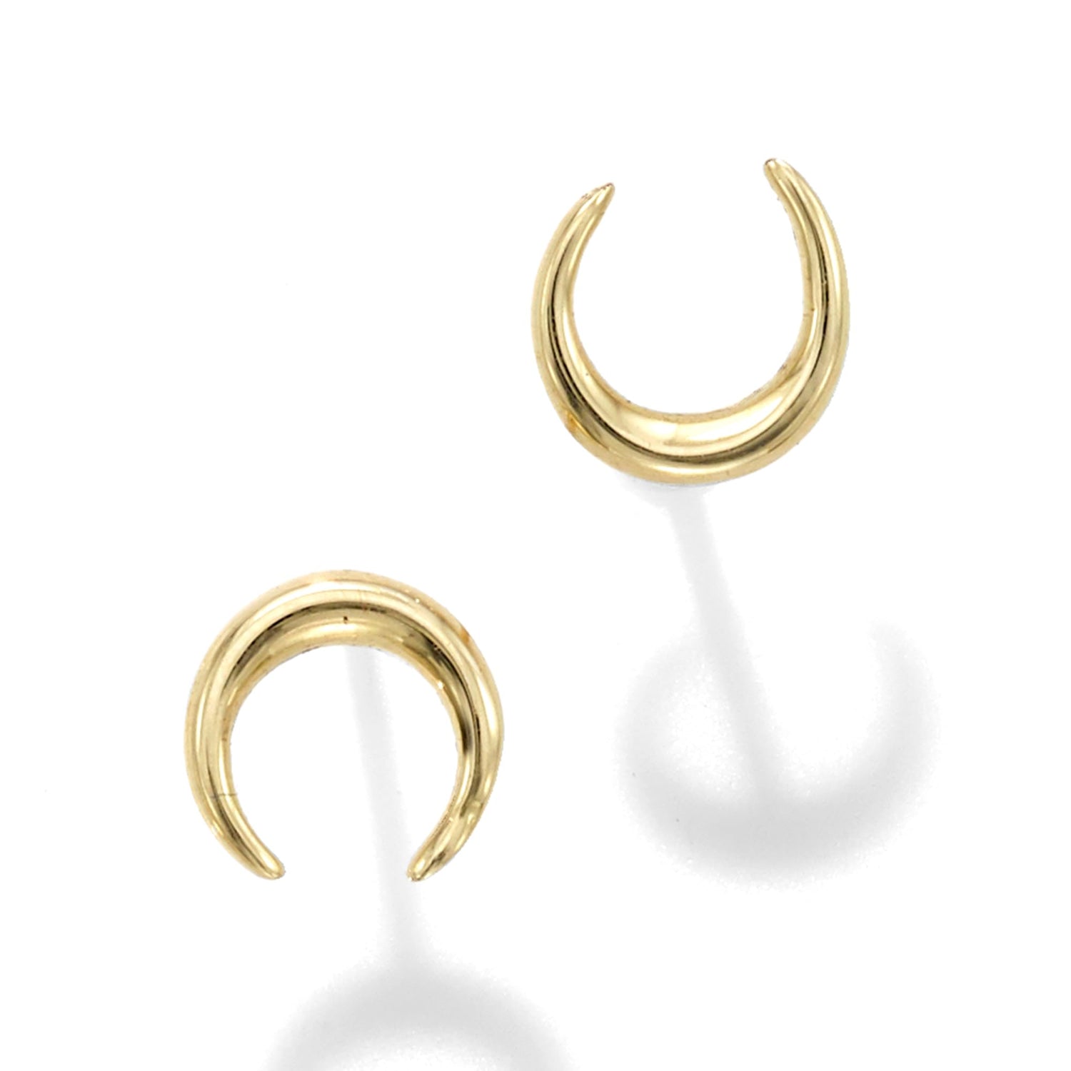 14k Yellow Gold 6.5mm Crescent Stud Earrings