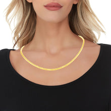 Load image into Gallery viewer, 10k Yellow Gold 3.5mm Lite Round Wheat Palm Chain Franco Necklace
