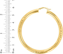 Load image into Gallery viewer, 10k Yellow Gold 5mm High Polish and Satin Finish Round Tube Hoop  Earrings
