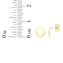 Load image into Gallery viewer, 14k Yellow Gold 6.5mm High Polish Initial-O Stud Earrings
