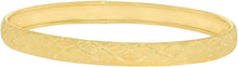 Load image into Gallery viewer, 10k Yellow Gold 6mm Classic Satin Finish Textured Flex Bangle Bracelet
