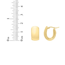 Load image into Gallery viewer, 14k Yellow Gold 17mm High Polish Wide Oval Huggie Hoop Earrings
