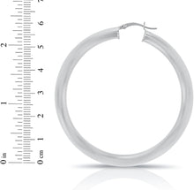 Load image into Gallery viewer, 10k White Gold 5mm High Polish Round Tube Hoop Earrings
