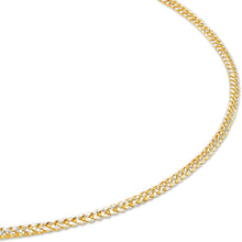 Load image into Gallery viewer, 10k Yellow Gold 4mm Solid Iced White Gold Pave Round Franco Chain Necklace

