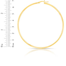 Load image into Gallery viewer, 14k Yellow Gold 2mm High Polish Round Tube Hoop Earrings
