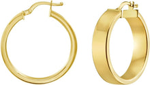 Load image into Gallery viewer, 14k Yellow Gold Small High Polish Square Wedding Band Hoop Earrings
