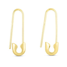 Load image into Gallery viewer, 14k Yellow Gold 23mm Safety Pin Earrings
