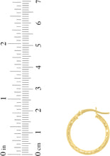 Load image into Gallery viewer, 10k Yellow Gold 2mm Diamond Cut Round Tube Hoop Earrings
