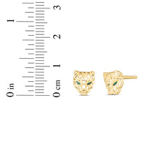 Load image into Gallery viewer, 14k Yellow Gold 9mm Panther Earrings
