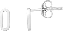 Load image into Gallery viewer, 14k White Gold 7.1mm Mini Paperclip Stud Earrings
