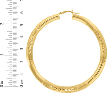 Load image into Gallery viewer, 10k Yellow Gold 5mm High Polish and Satin Finish Round Tube Hoop  Earrings
