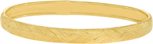 Load image into Gallery viewer, 10k Yellow Gold 6mm Criss-Cross Satin Finish Textured Flex Bangle Bracelet
