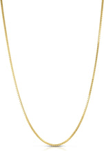 Load image into Gallery viewer, 14k Yellow Gold or White Gold 1.1mm Solid Box Chain Link Necklace
