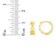 Load image into Gallery viewer, 14k Yellow Gold 11.4mm Faceted Huggie Earrings
