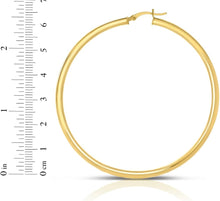 Load image into Gallery viewer, 10k Yellow Gold 3mm High Polish Round Tube Hoop Earrings
