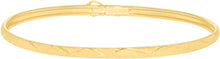 Load image into Gallery viewer, 10k Yellow Gold 3mm Classic Satin Finish Textured Flex Bangle Bracelet
