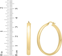 Load image into Gallery viewer, 14k Yellow Gold Small High Polish Round Wedding Band Hoop Earrings
