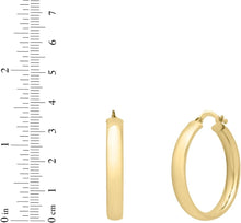 Load image into Gallery viewer, 14k Yellow Gold Small High Polish Round Wedding Band Hoop Earrings
