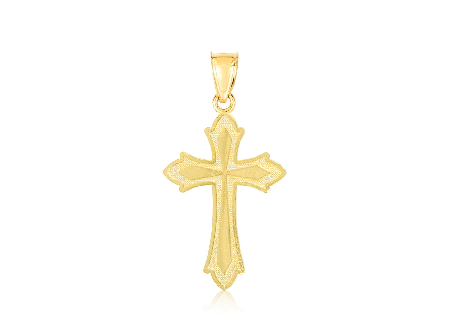 10k Yellow Gold Trinity Cross Religious Pendant