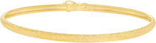 Load image into Gallery viewer, 10k Yellow Gold 3mm Elegant Satin Finish Textured Flex Bangle Bracelet
