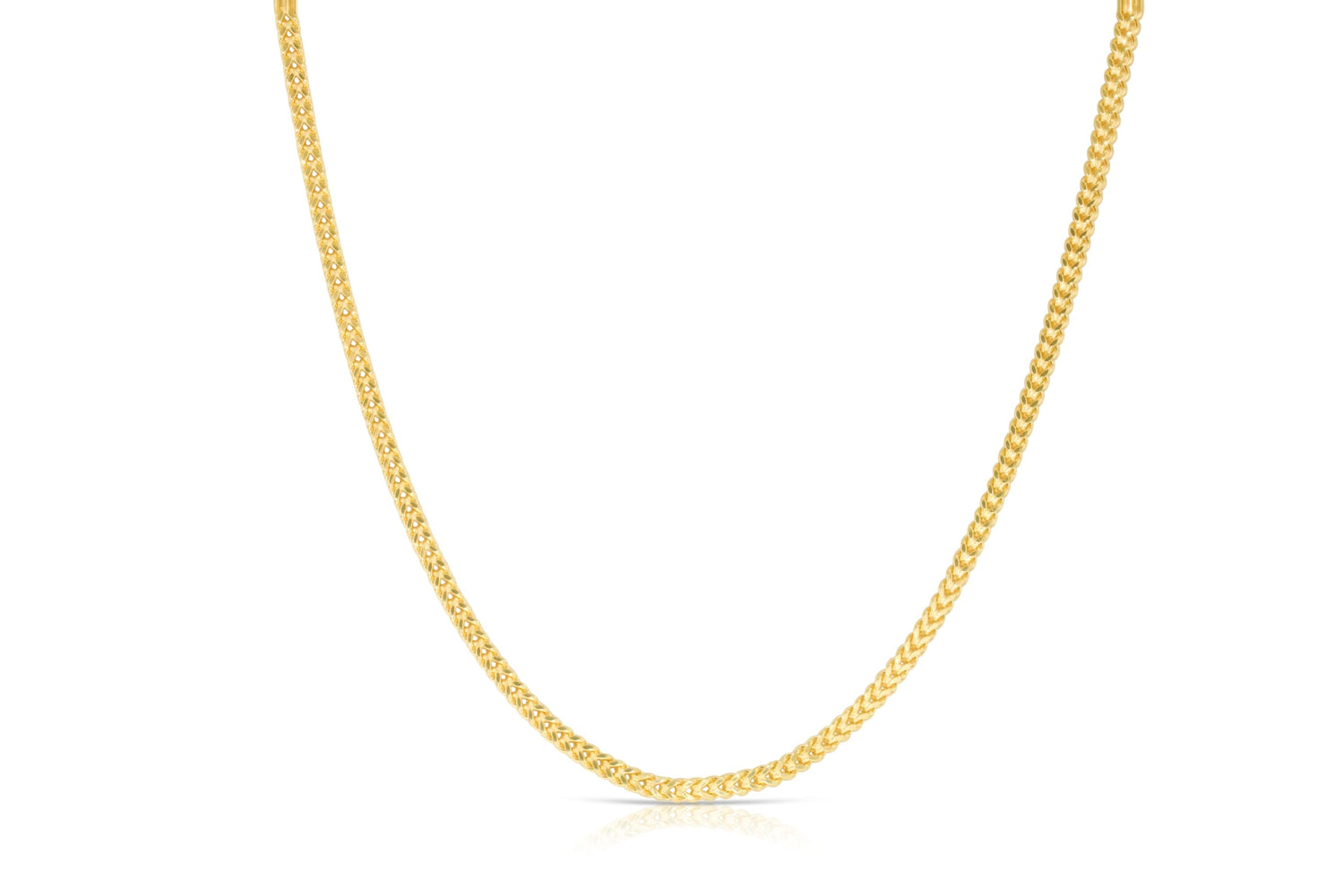 10k Yellow Gold 2mm Lite Franco Chain Link Necklace