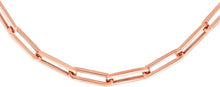 Load image into Gallery viewer, 14k Rose Gold 4.2mm or 6mm Hollow Paperclip Link Chain Necklace - 18 Inch
