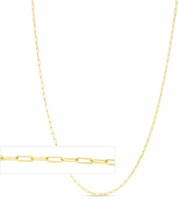 Load image into Gallery viewer, 14k Yellow Gold 1mm Solid Paperclip Link Chain Necklace
