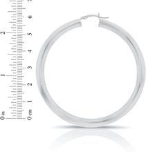 Load image into Gallery viewer, 10k White Gold 5mm High Polish Round Tube Hoop Earrings
