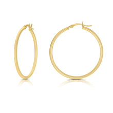 Load image into Gallery viewer, 14k Yellow Gold 2mm High Polish Round Tube Hoop Earrings
