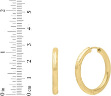 Load image into Gallery viewer, 14k Yellow Gold Diamond Cut Round Circle Endless Hoop Earrings
