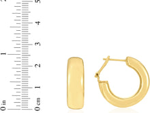 Load image into Gallery viewer, 14k Yellow Gold Polished Large C-Hoop with Omega Clasp Earrings
