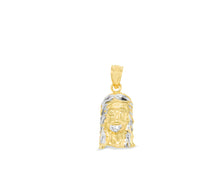 Load image into Gallery viewer, 10k Yellow Gold Face of Jesus Christ Two-Tone Religious Pendant
